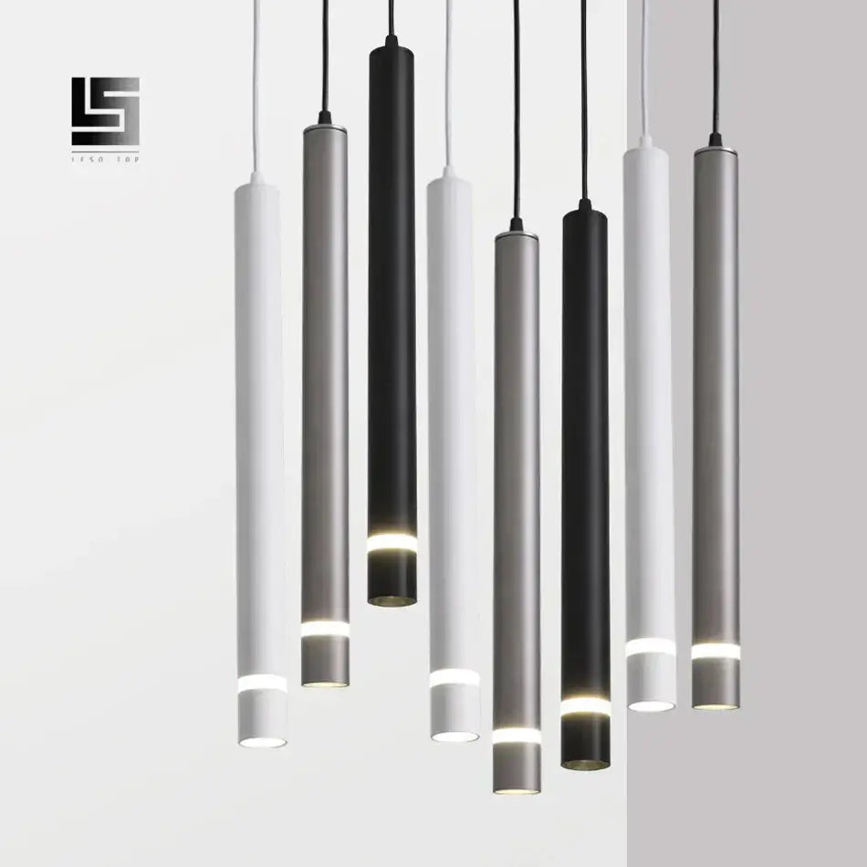 Modern black cylinder pipe pendant light with white black and matte gray finishes for dining room decorbites cylinder pipe pendant