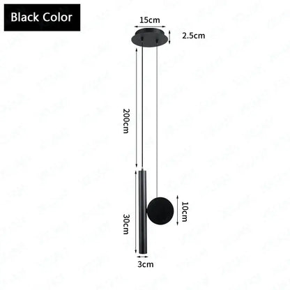 Modern black cylindrical led pendant lamps with sleek cylindrical and spherical elements for dining room decorbites adjustable led pendant