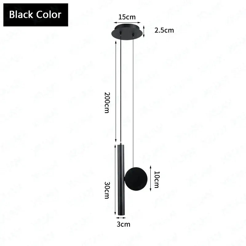 Modern black cylindrical led pendant lamps with sleek cylindrical and spherical elements for dining room decorbites adjustable led pendant