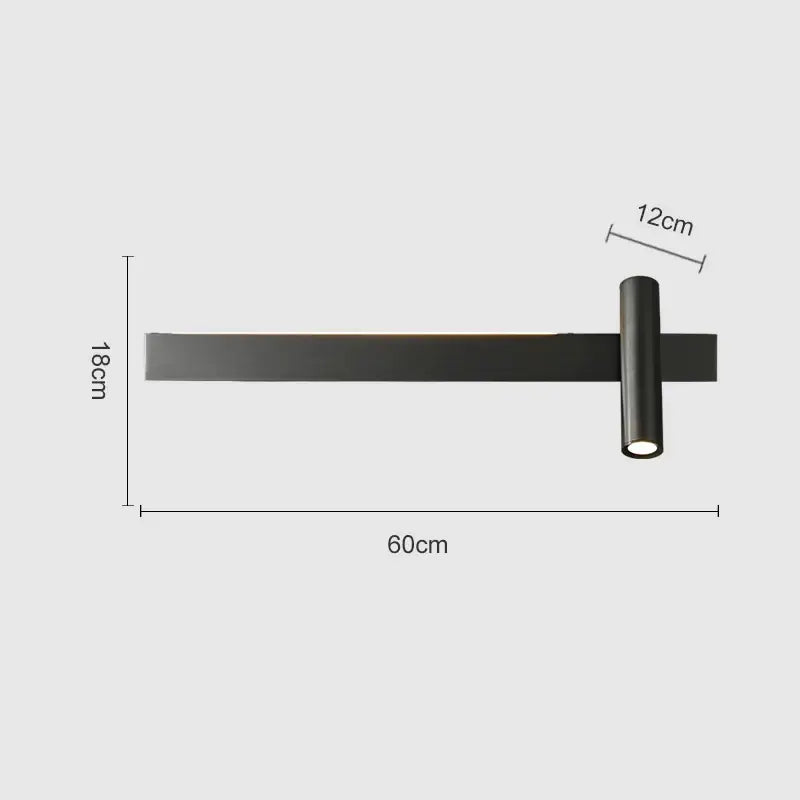 Modern black cylindrical wall light with matte finish and sleek rectangular bar for bedroom reading decorbites copper wall light