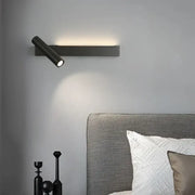 Modern black cylindrical wall light with sleek rectangular base ideal for bedroom reading and decorbites copper wall lighting