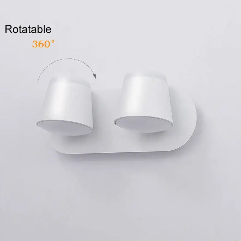 White minimalist 360-degree rotatable dual-light decorbites adjustable led wall lamp for modern bedroom sconce decor