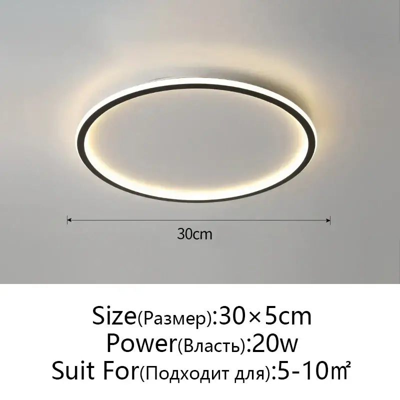 Modern black decorbites dimmable led ceiling light with sleek frame and warm white illumination for living room decor