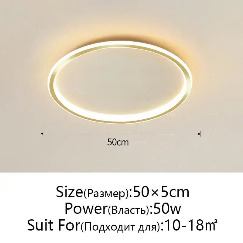Modern black decorbites dimmable led ceiling light with a sleek gold frame and warm white illumination for living rooms
