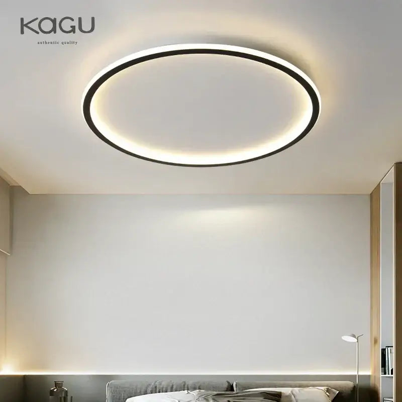 Modern black decorbites dimmable led ceiling light with sleek frame and soft white illumination for living room use