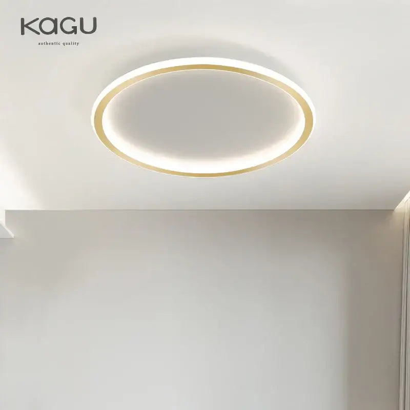 Modern black decorbites dimmable led ceiling light with white diffuser and gold-toned ring for living room decor