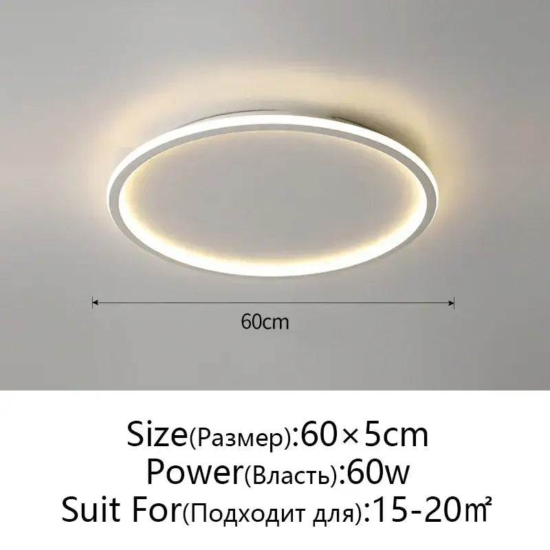 Modern black decorbites dimmable led ceiling light with sleek white frame providing warm ambient glow