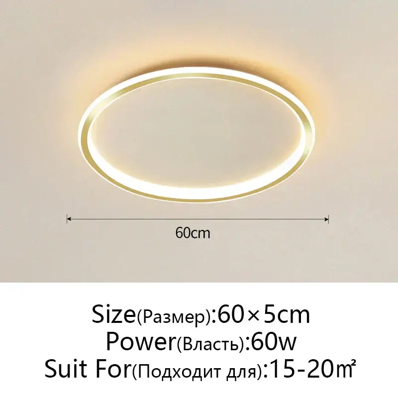 Modern black decorbites dimmable led ceiling light with oval gold frame and warm white illumination for living room