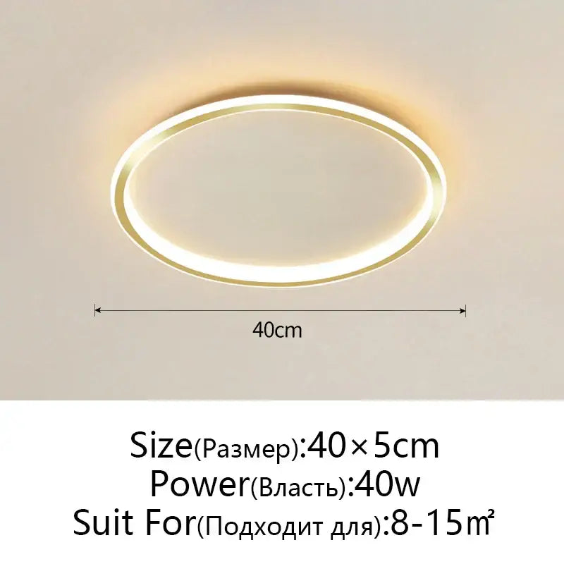 A modern black decorbites dimmable led ceiling light with a gold frame and warm white illumination for living room