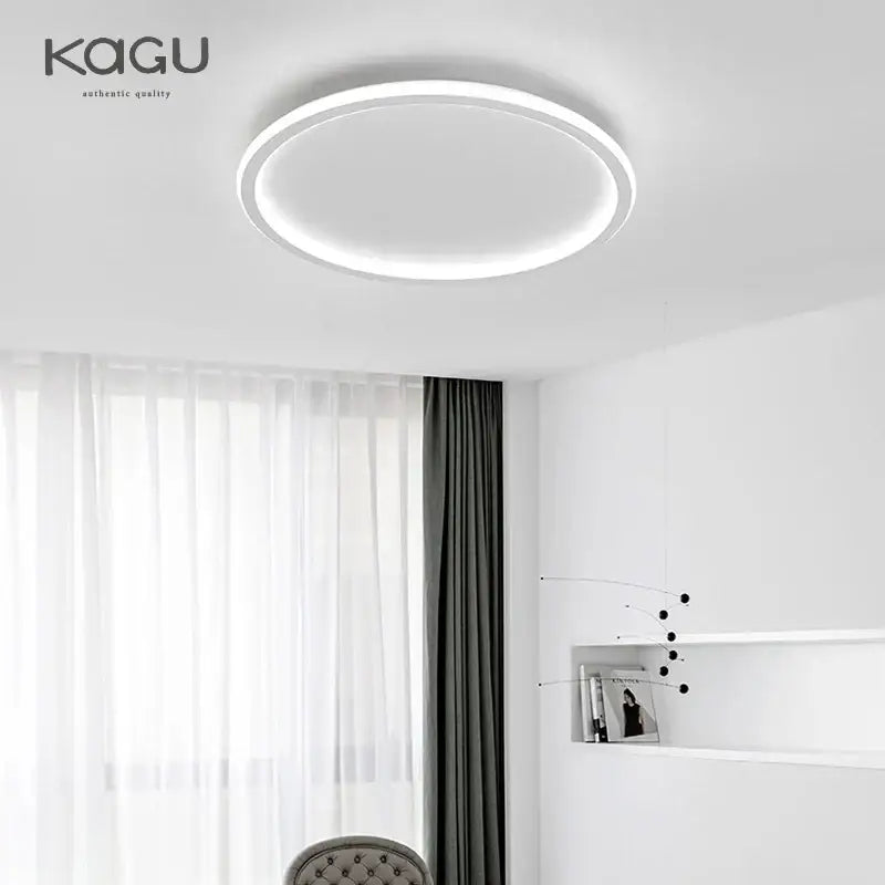 White circular decorbites dimmable led ceiling light with sleek modern design and subtle ring illumination for living room