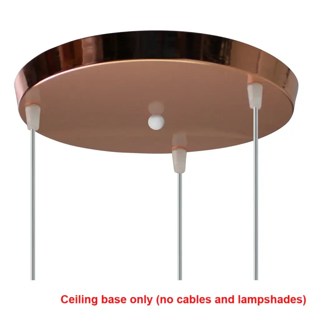Copper-finished circular ceiling light base with four metal rods for decorbites geometric led cube pendant kitchen light