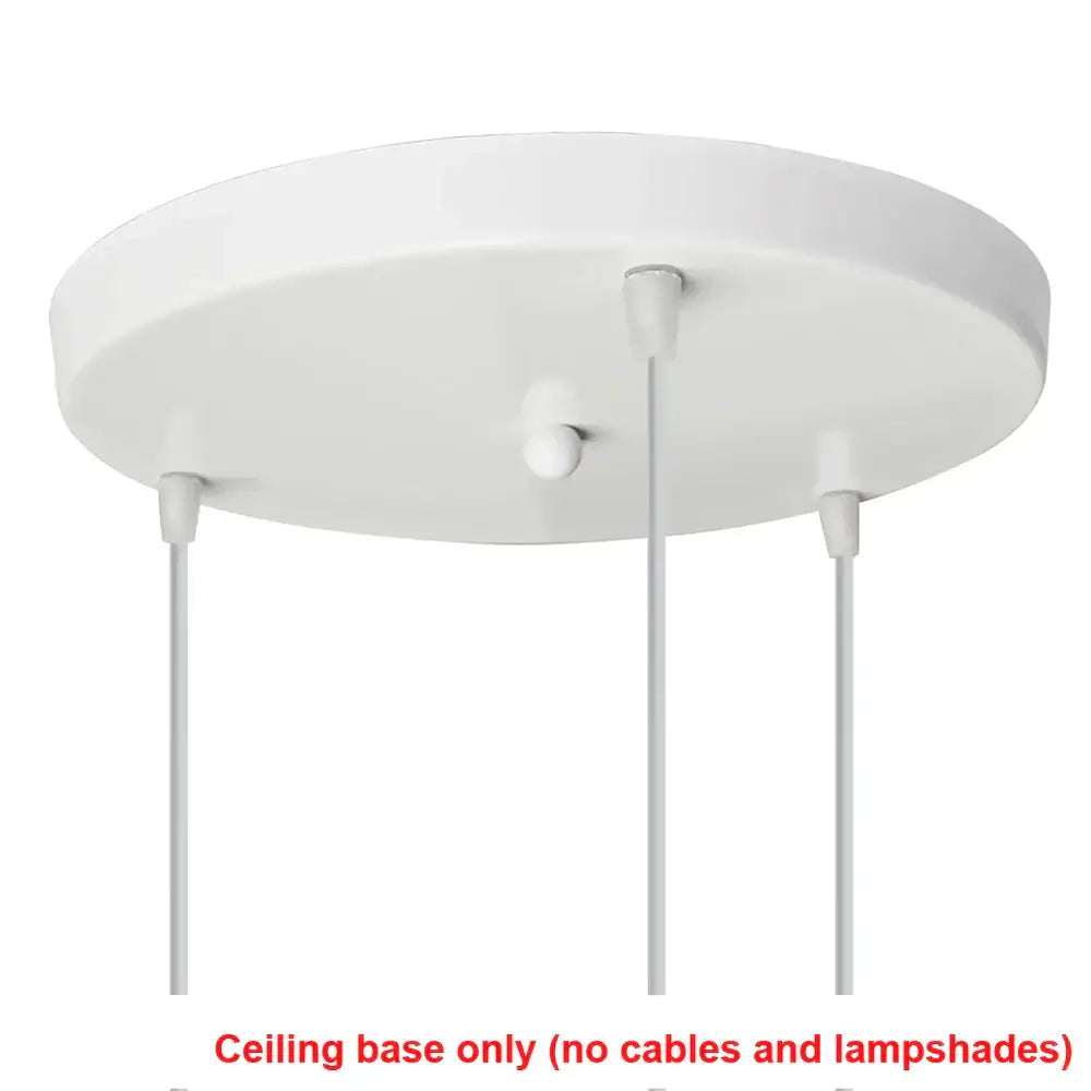 White circular ceiling light base with three hanging cables for modern black decorbites geometric led cube pendant light