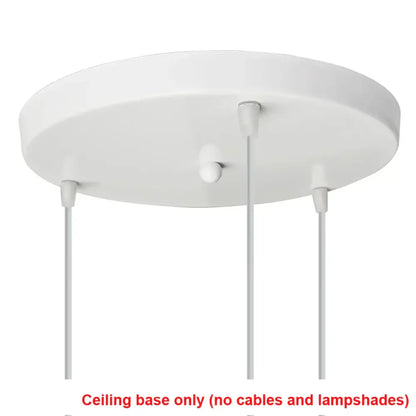 White circular ceiling light base with three hanging cables for modern black decorbites geometric led cube pendant light