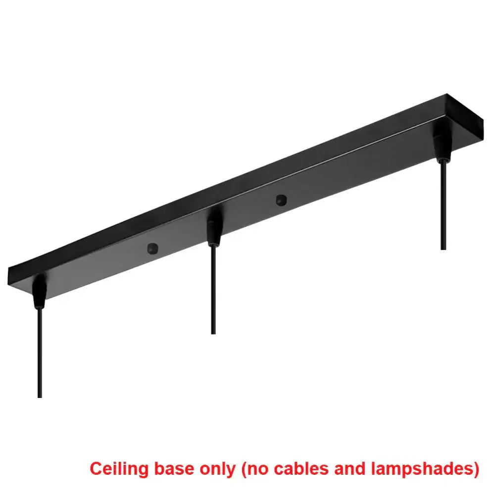 Black matte-finished rectangular ceiling light fixture base with three mounting points for decorbites geometric led pendant