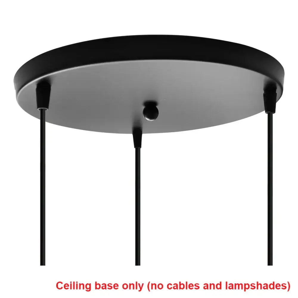 Modern black decorbites geometric led ceiling light fixture base with three hanging cable attachments in matte finish