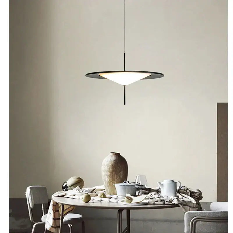 Modern black designer ufo chandelier with sleek circular frame and warm white light ideal for living room decorbites designer ufo