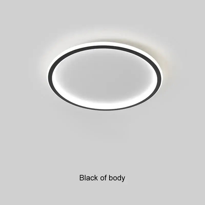 Modern black dimmable led ring ceiling light with oval shape and illuminated edge for living room ceiling light use