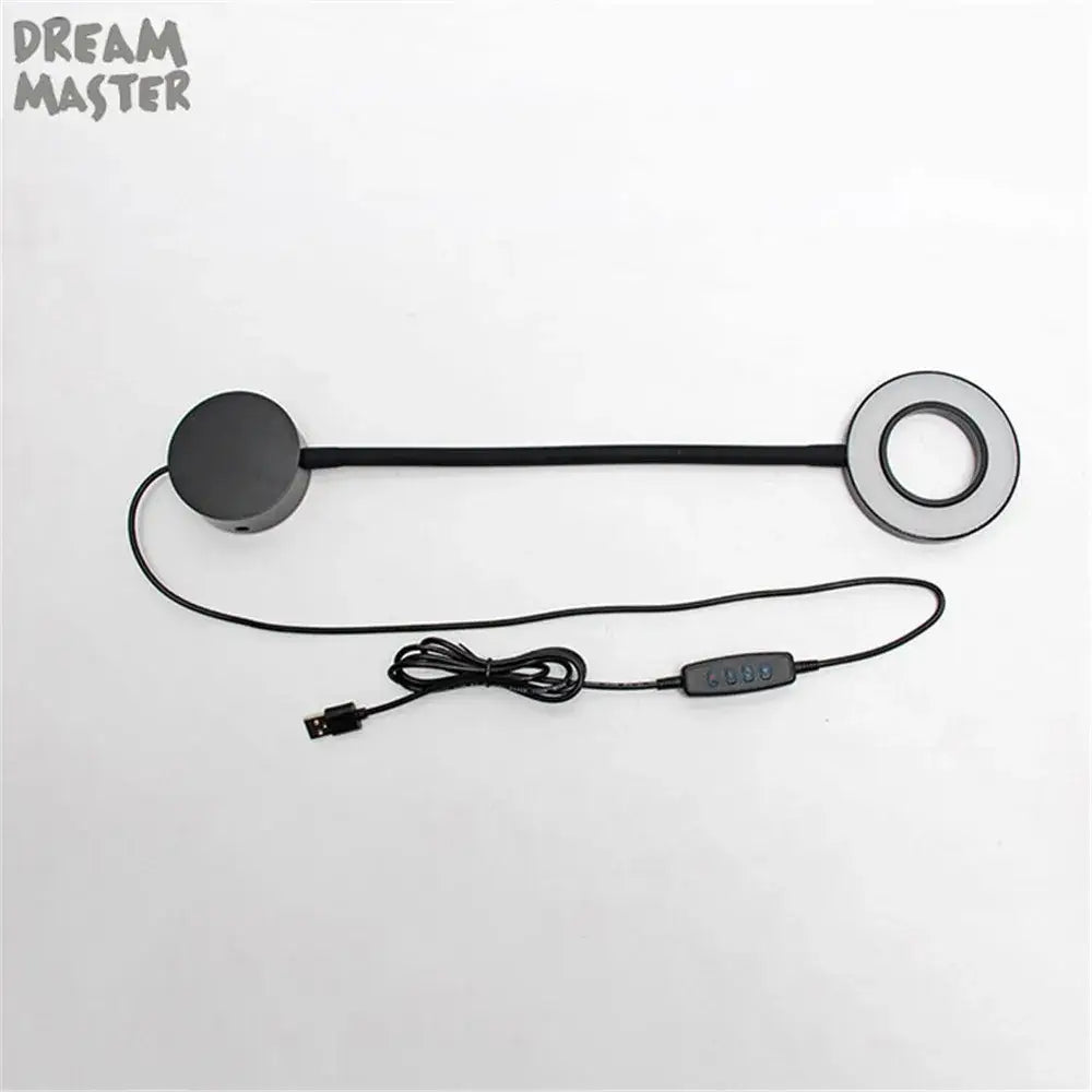 Black dream master ring light wall lamp with flexible arm usb power cord dimmable led decorbites dimmable led reading light