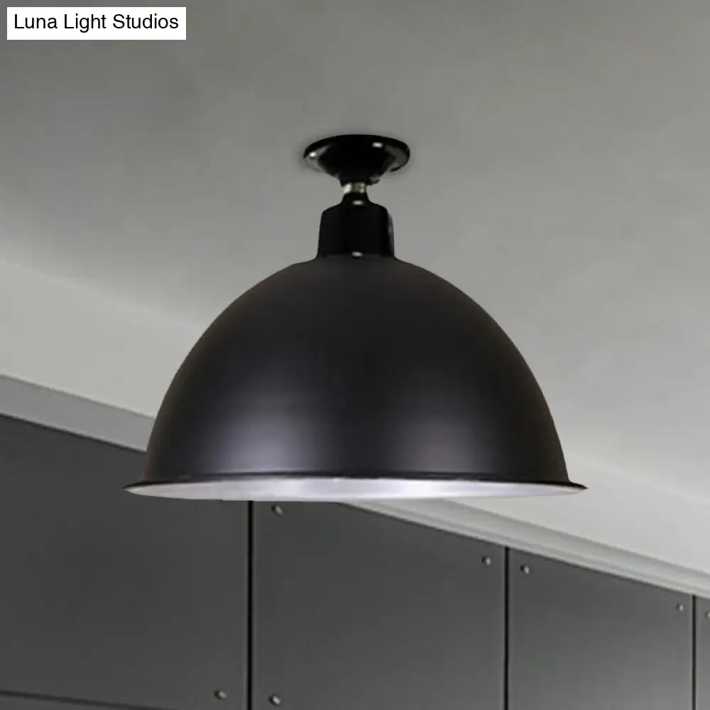 DecorBites™ DecorBites™ Modern Black Dome Ceiling Light for Dining Room - Loft Style, 1 Head, 12"/14" Width