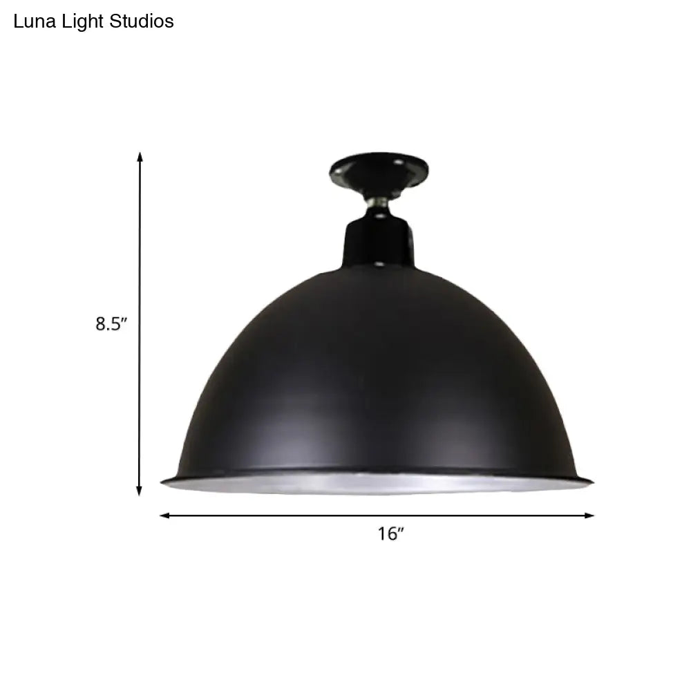 DecorBites™ DecorBites™ Modern Black Dome Ceiling Light for Dining Room - Loft Style, 1 Head, 12"/14" Width