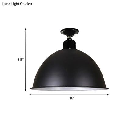 DecorBites™ DecorBites™ Modern Black Dome Ceiling Light for Dining Room - Loft Style, 1 Head, 12"/14" Width
