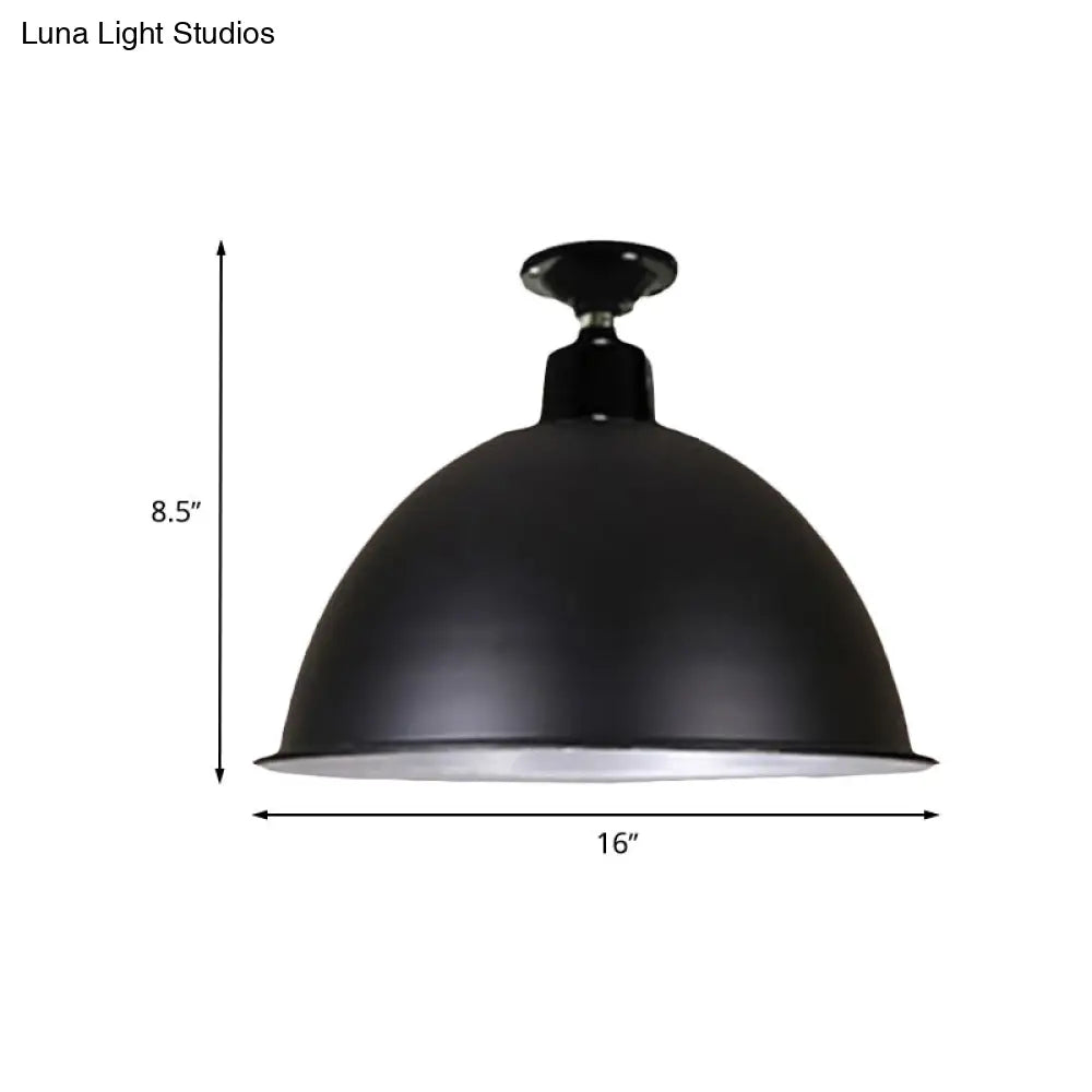 DecorBites™ DecorBites™ Modern Black Dome Ceiling Light for Dining Room - Loft Style, 1 Head, 12"/14" Width