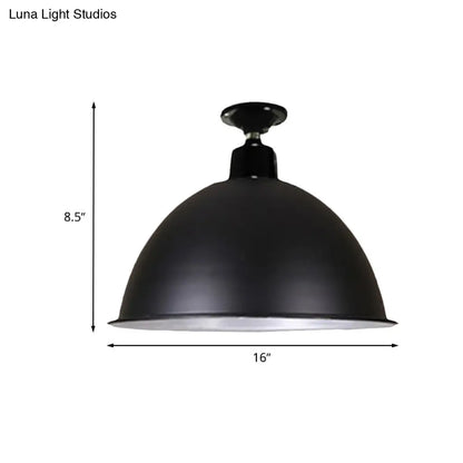 DecorBites™ DecorBites™ Modern Black Dome Ceiling Light for Dining Room - Loft Style, 1 Head, 12"/14" Width