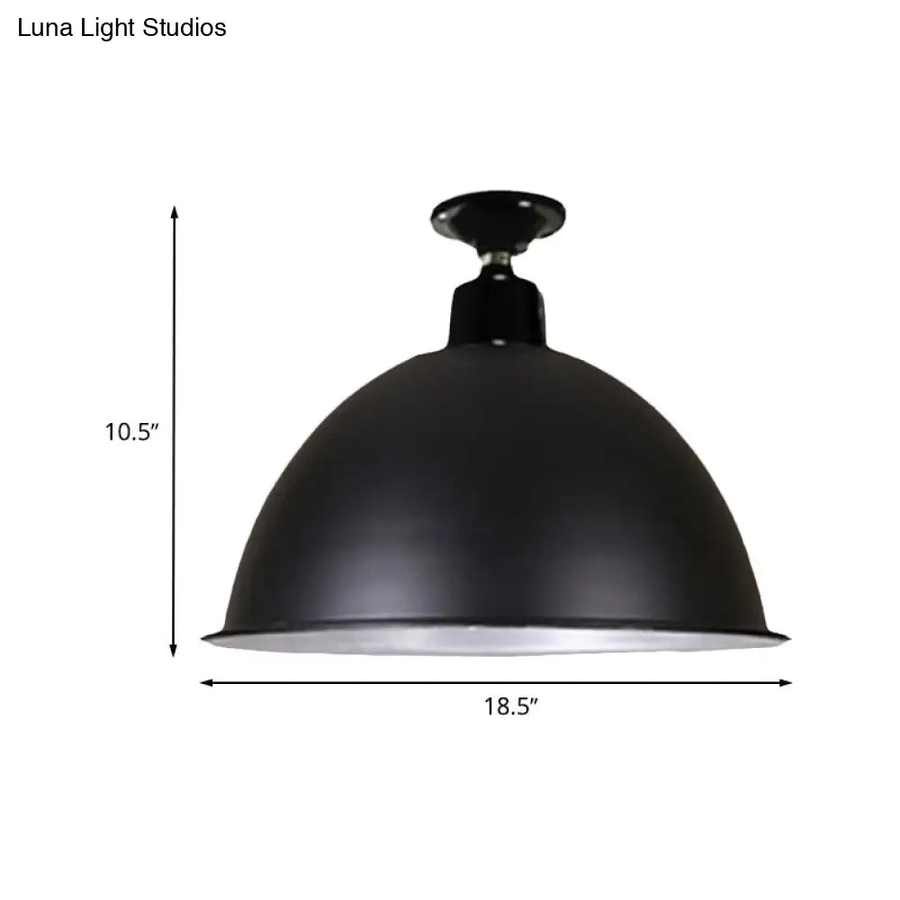 DecorBites™ DecorBites™ Modern Black Dome Ceiling Light for Dining Room - Loft Style, 1 Head, 12"/14" Width