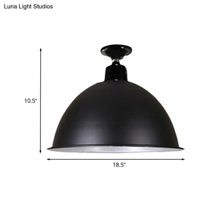 DecorBites™ DecorBites™ Modern Black Dome Ceiling Light for Dining Room - Loft Style, 1 Head, 12"/14" Width