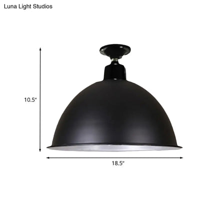 DecorBites™ DecorBites™ Modern Black Dome Ceiling Light for Dining Room - Loft Style, 1 Head, 12"/14" Width