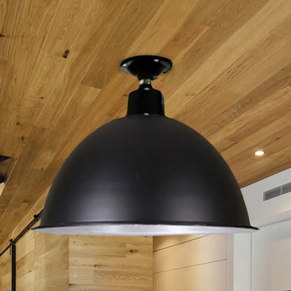 DecorBites™ DecorBites™ Modern Black Dome Ceiling Light for Dining Room - Loft Style, 1 Head, 12"/14" Width