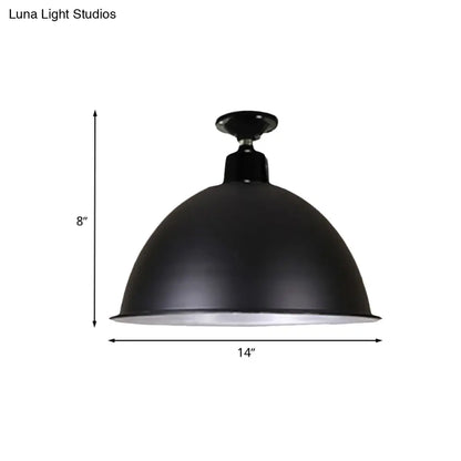 DecorBites™ DecorBites™ Modern Black Dome Ceiling Light for Dining Room - Loft Style, 1 Head, 12"/14" Width