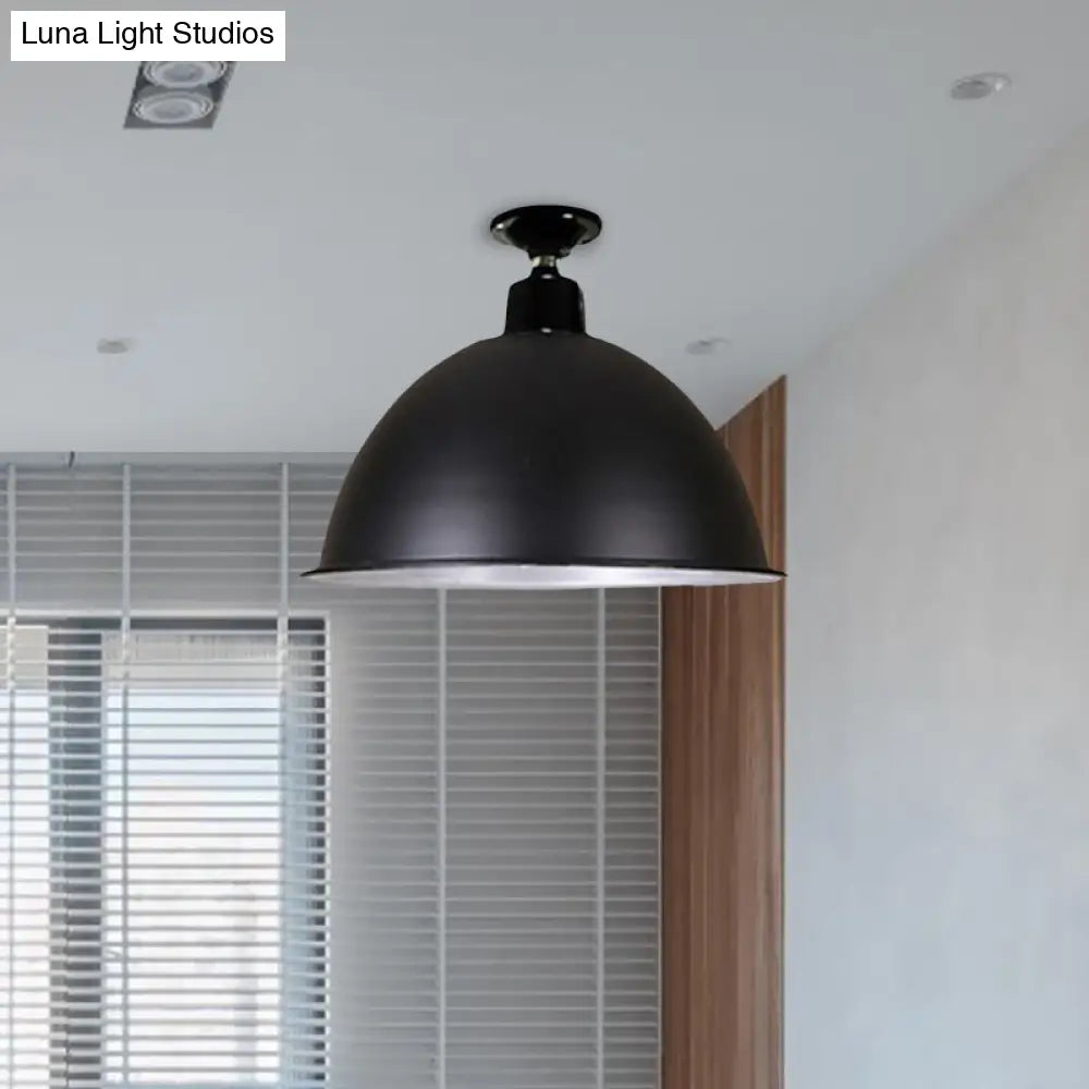 DecorBites™ DecorBites™ Modern Black Dome Ceiling Light for Dining Room - Loft Style, 1 Head, 12"/14" Width