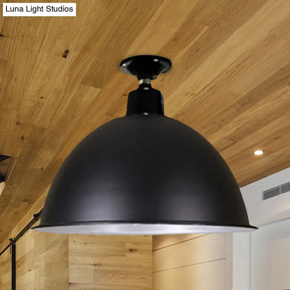 DecorBites™ DecorBites™ Modern Black Dome Ceiling Light for Dining Room - Loft Style, 1 Head, 12"/14" Width