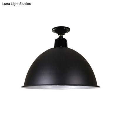DecorBites™ DecorBites™ Modern Black Dome Ceiling Light for Dining Room - Loft Style, 1 Head, 12"/14" Width