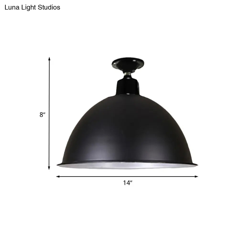 DecorBites™ DecorBites™ Modern Black Dome Ceiling Light for Dining Room - Loft Style, 1 Head, 12"/14" Width