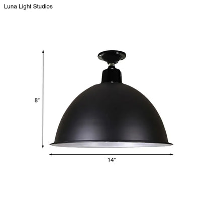 DecorBites™ DecorBites™ Modern Black Dome Ceiling Light for Dining Room - Loft Style, 1 Head, 12"/14" Width