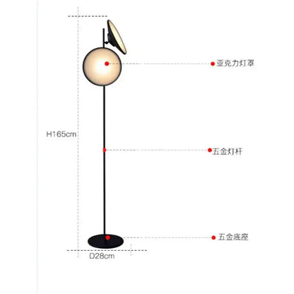 A sleek modern black metal floor lamp with an acrylic shade from decorbites double horn radar collection for living room decor