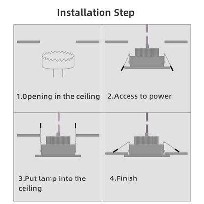 Modern black double ring led recessed ceiling light with rectangular metallic housing and internal heat sink fins for living room
