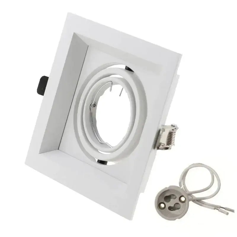 Modern black double ring led recessed ceiling light with metallic circular mounting ring and bulb base for living room