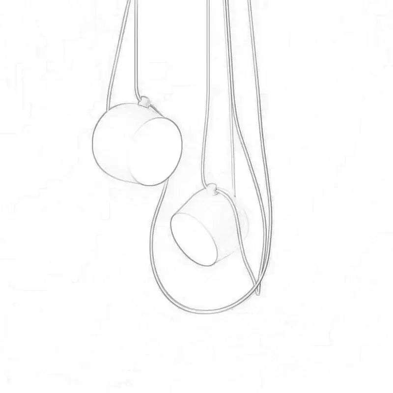 Modern black drum led pendant light with white cylindrical shades suspended by thin cords for kitchen decorbites black drum