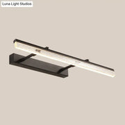 Modern black dual arm led vanity light with sleek rectangular design frosted glass diffuser warm white 220v-240v 110v-120v