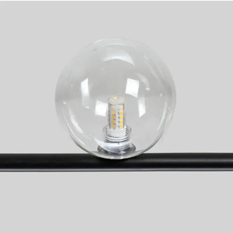 Clear glass globe with compact led bulb in modern black decorbites dual glass lamp ceiling chandelier for dining room