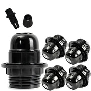 Modern black decorbites black e26 e27 lamp holder with threaded base and screw-on cap for bedroom lighting