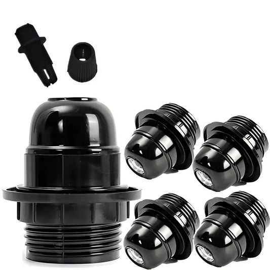 Modern black decorbites black e26 e27 lamp holder with threaded base and screw-on cap for bedroom lighting