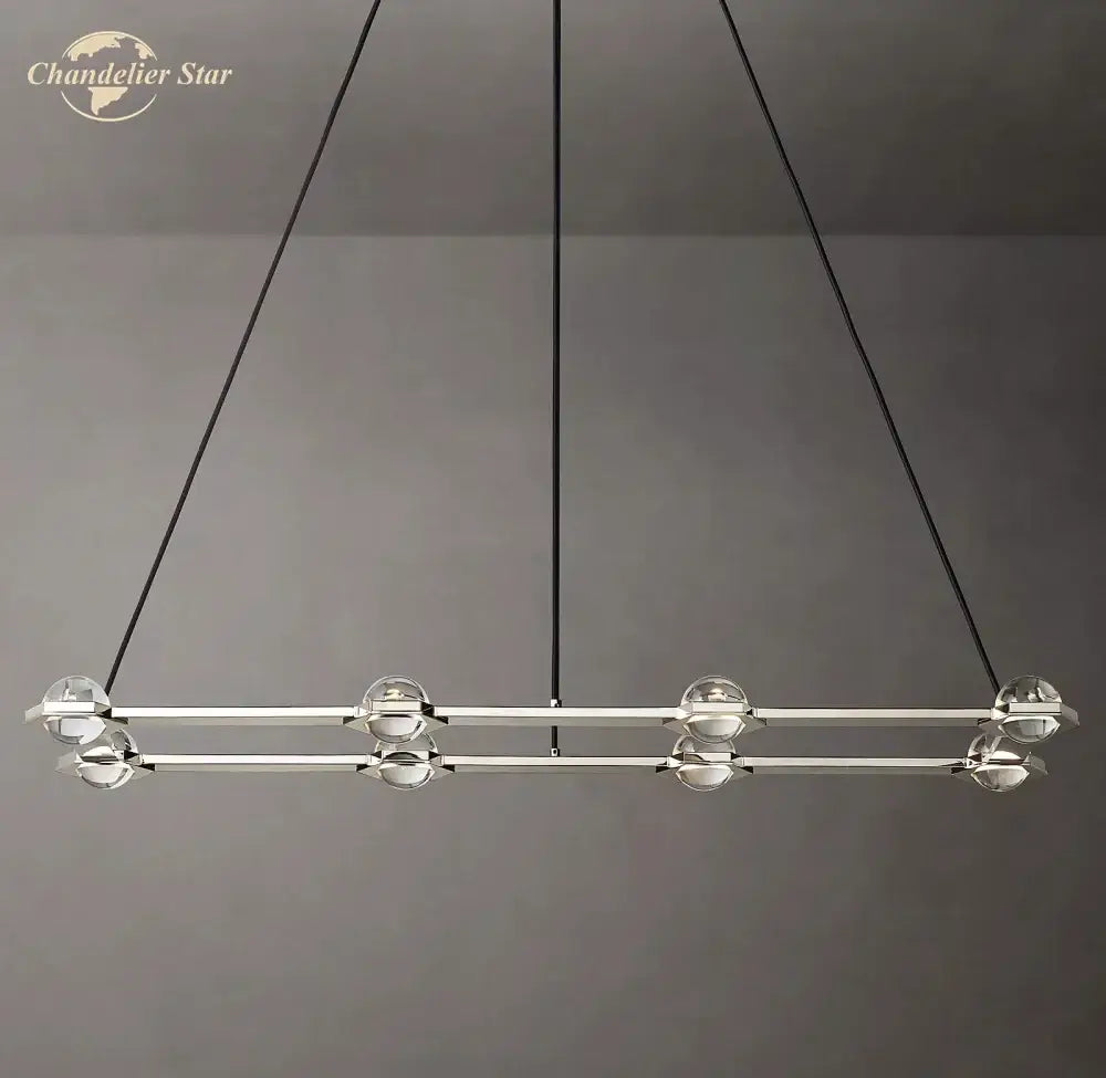 Modern black éclatant crystal chandelier with chrome finish and clear glass globe lights for living room lighting