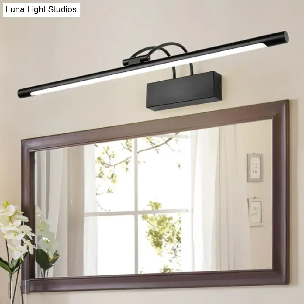 Black finish modern led wall light with sleek rectangular design mounted above mirror for 110v-120v 220v-240v use