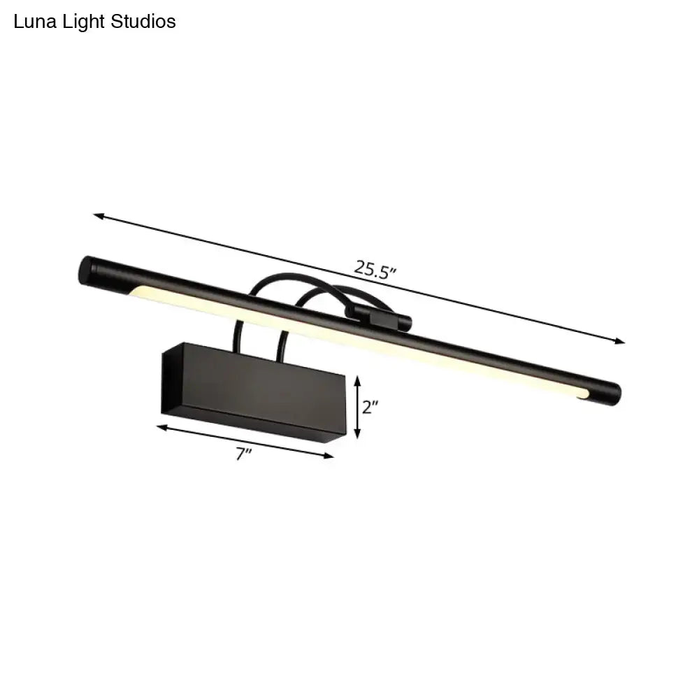 Black finish led wall light with matte rectangular base and elongated bar for bedroom task lighting 110v-240v