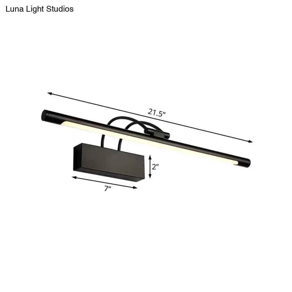 Black finish modern led wall light with sleek rectangular base and elongated bar suitable for 110v-120v 220v-240v use