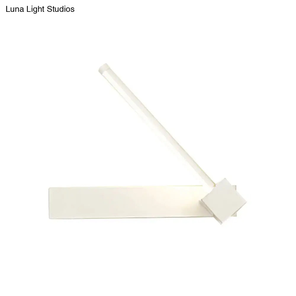 Modern black finish rotatable led wall sconce with sleek angular design and minimalist rectangular base for bedroom lighting
